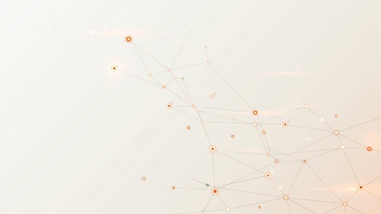 Bright abstract signal-network visualization representing the Donovan Digital Solutions marketing platform